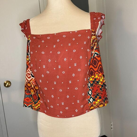 torrid Tops - Torrid Women's Burgundy and Orange Crop-top